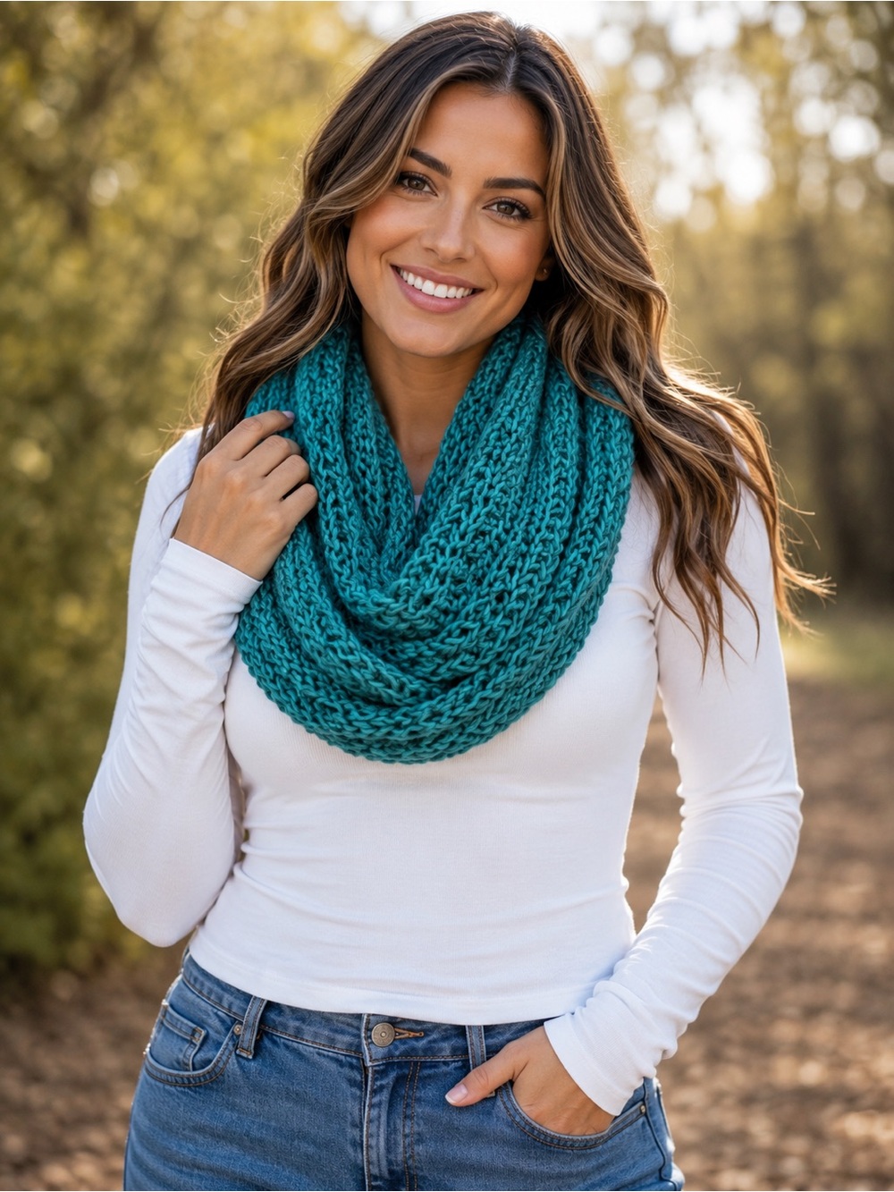 Rikka Chunky Ribbed Knit Infinity Loop Scarf